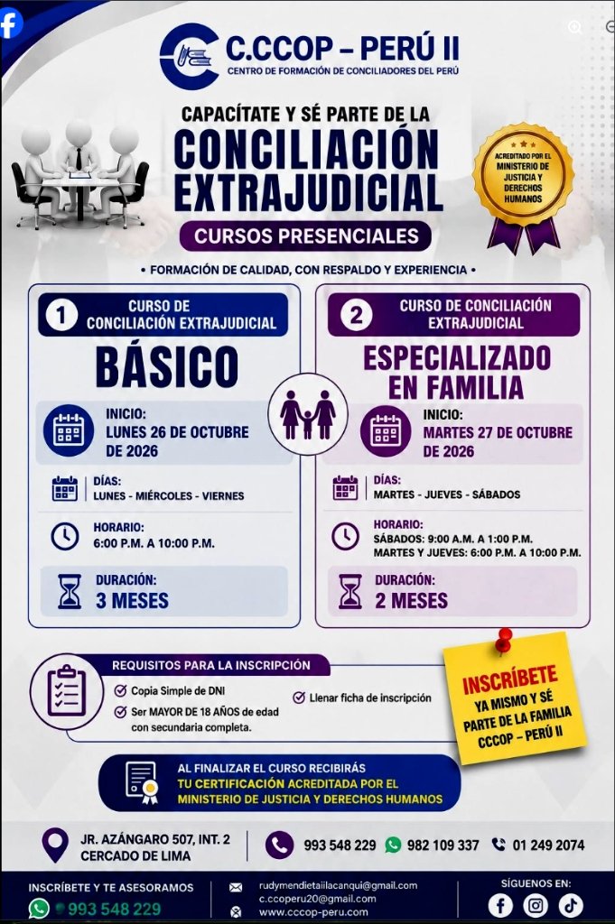 Cursos Presenciales C.CCOP Perú II